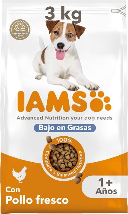 Alimento seco 3 kg bajo en Grasas para Perros
