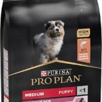Pienso para Perro Mediano, Cachorro, Junior, Bebé, Piel y Pelaje con Salmón, 4 bolsas de 3kg